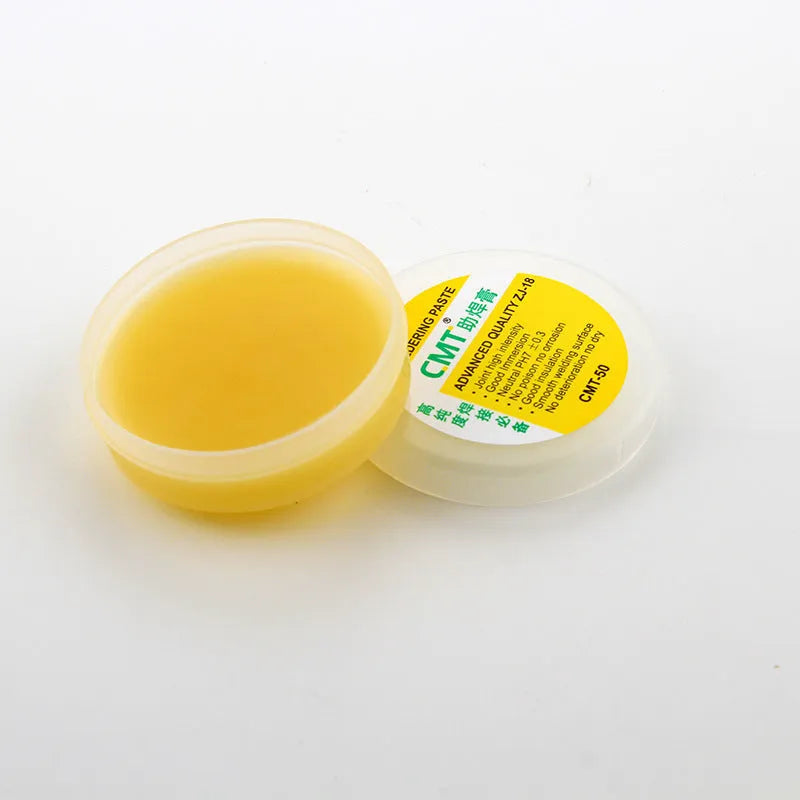 Pot of rosin soldering flux paste for electric soldering iron, 50g or 85g size
