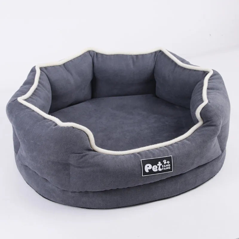 Warm sofa dog cushion in Blue with Liscel fabric cover and sponge fill