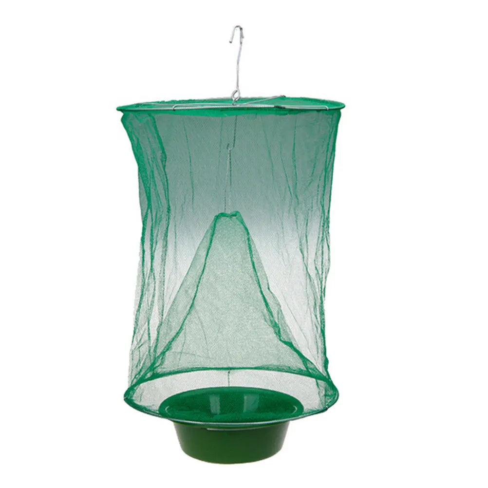 Green fly cage with wire mesh and PP bait bowl, 25x33cm outdoor fly trap