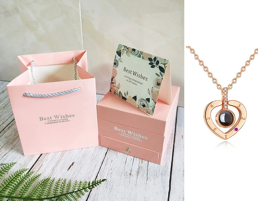 Silver double-layer rose gift box with nine foam latex roses and drawer for jewellery storage