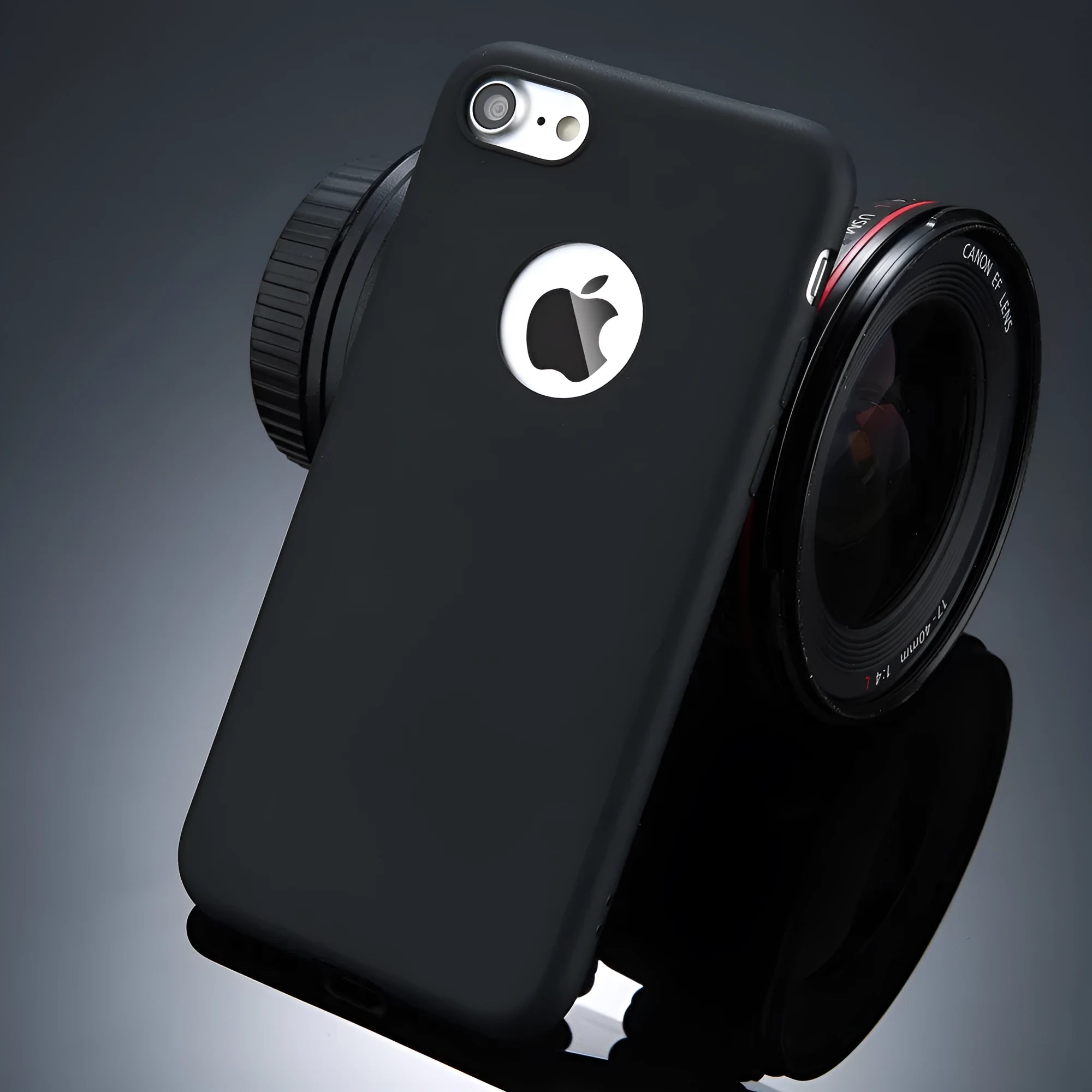 Candy colour soft silicone TPU phone case for Apple iPhone on a plain background