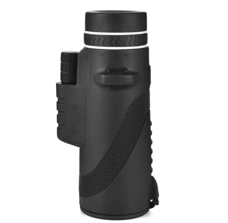 Black 40x60 HD monocular telescope with a 60mm objective lens, shown as a compact handheld device for outdoor viewing.