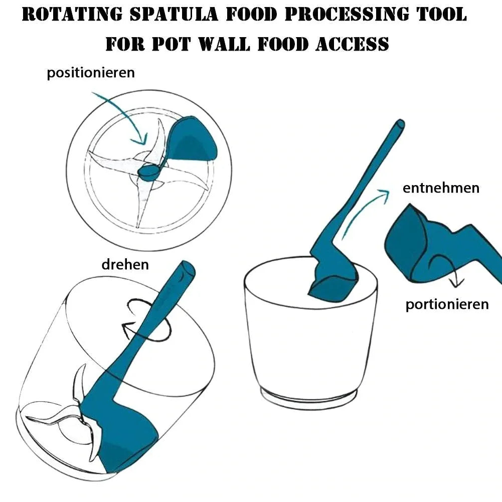 Rotary scraper for Thermomix TM6 TM5 TM31 mixing bowls, food grade PP, 22.5cm, Blue or Black