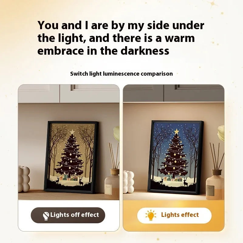 Luminous speaker Christmas tree painting Bluetooth speaker 18x24cm aluminium alloy frame shiny colour USB night light