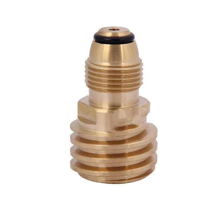 Brass gas brazier copper adapter with 7mm diameter and internal thread in gold colour