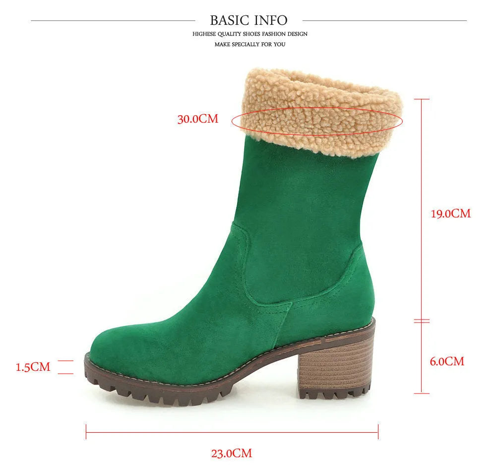 Pair of unisex winter snow boots with a rubber sole and plush lining in one of four available colours.