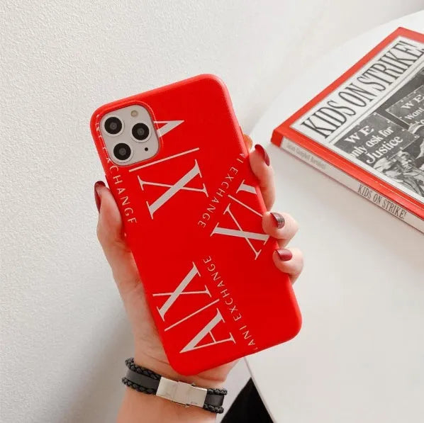 Silicone mobile phone case for iPhone 11, X, 8 and 7 models in black, white and red colours