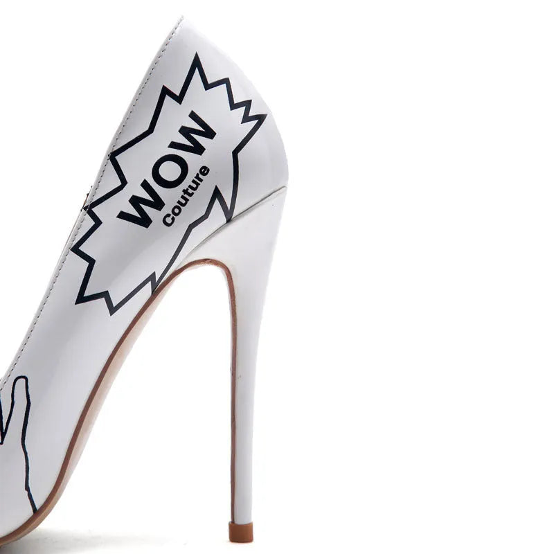 3D printed high heels in black grey with breathable microfiber upper and non-slip rubber sole
