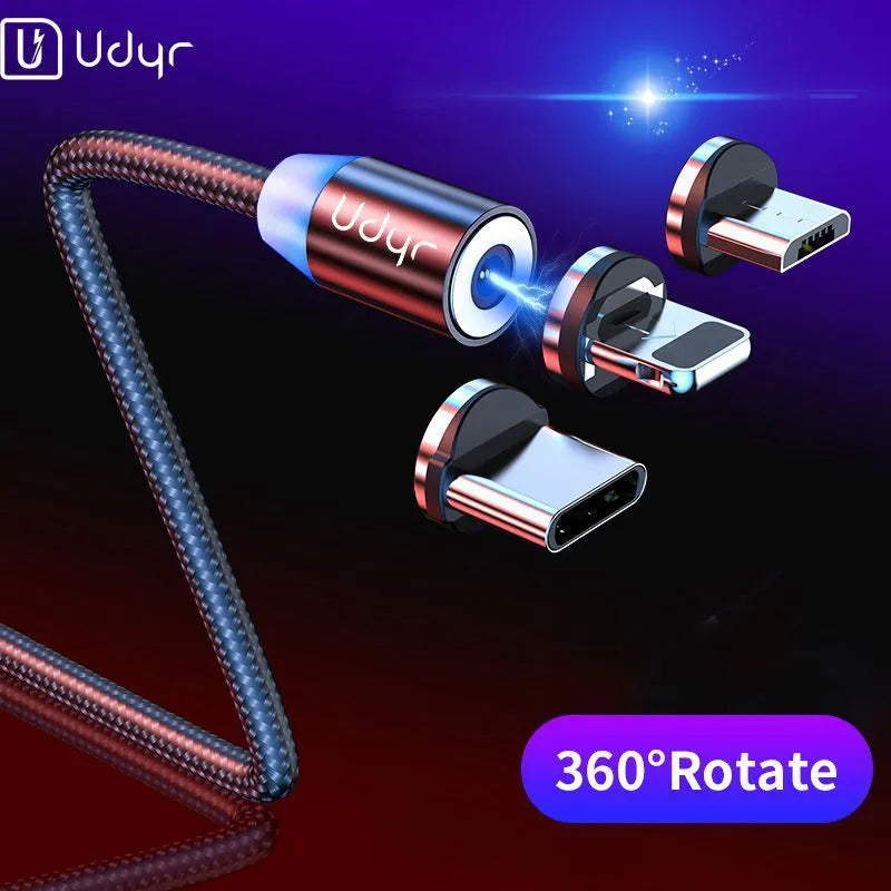 Magnetic USB cable with detachable Android, Apple and Type-C magnetic heads