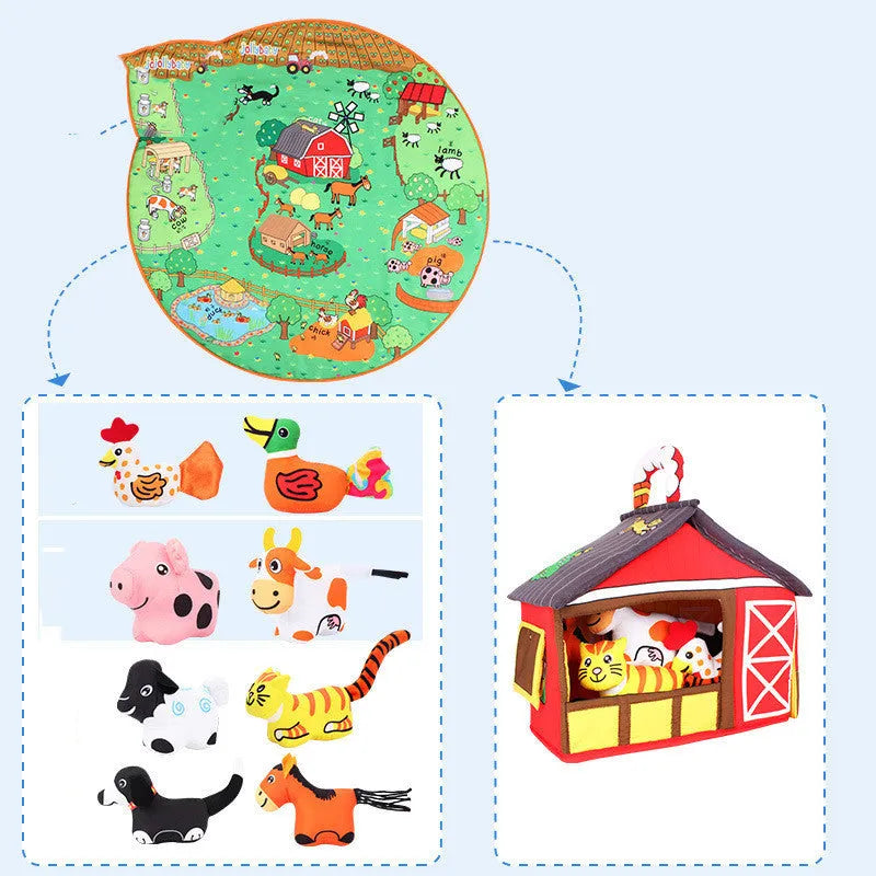 Baby play blanket with animal themes measuring 1cm thick for crawling practice and early education