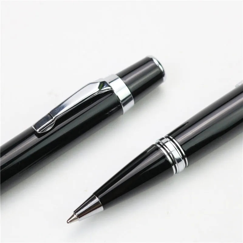 Black full metal Baozhu pocket pen with a 0.7mm refill and two spare refills.