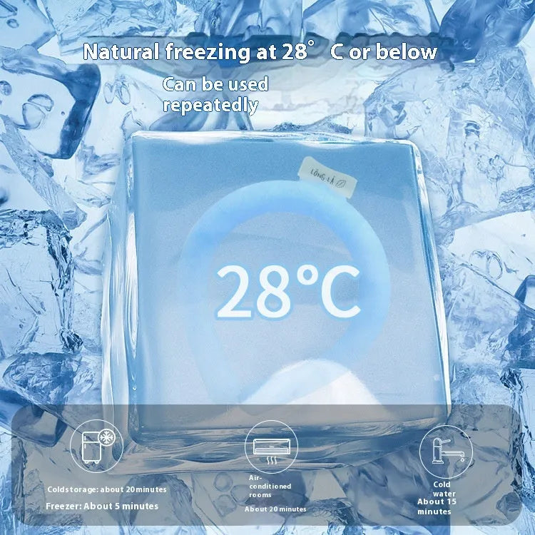PVC cooling neck hanging ice ring for outdoor sports heatstroke prevention in blue colour