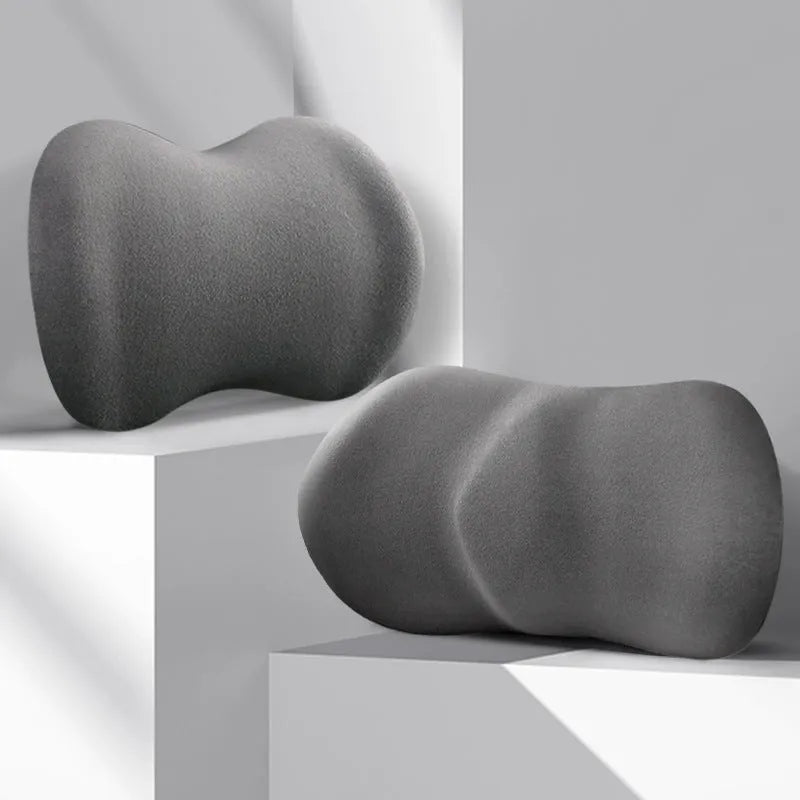 Car seat summer driving headrest pillow and lumbar support cushion set in multiple colour options