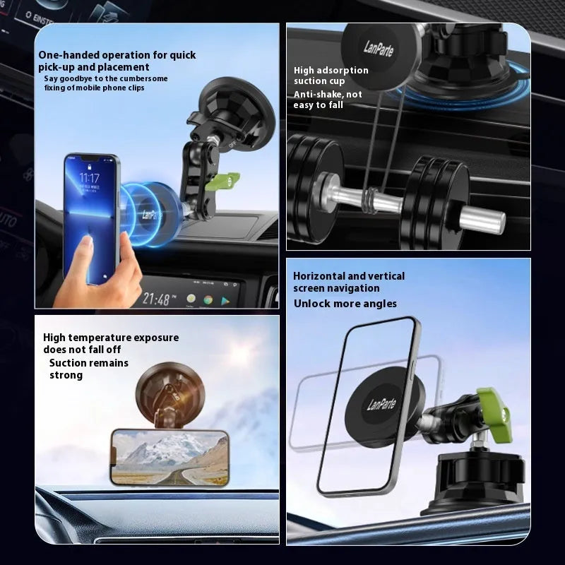 Dashboard suction cup car magnetic phone holder in universal alloy, ordinary RBA-M01 colour