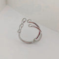 Brass opening ring with spherical design in gold or silver colour options