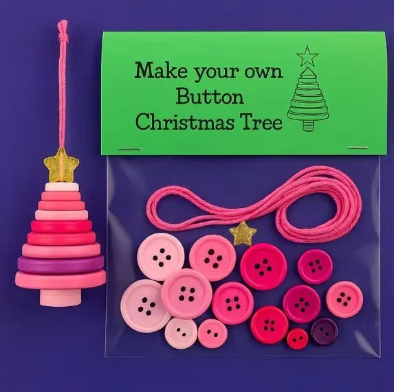 DIY material bag pendant set with Santa Snowman Angel Green Christmas Tree Pink Christmas Tree plastic components