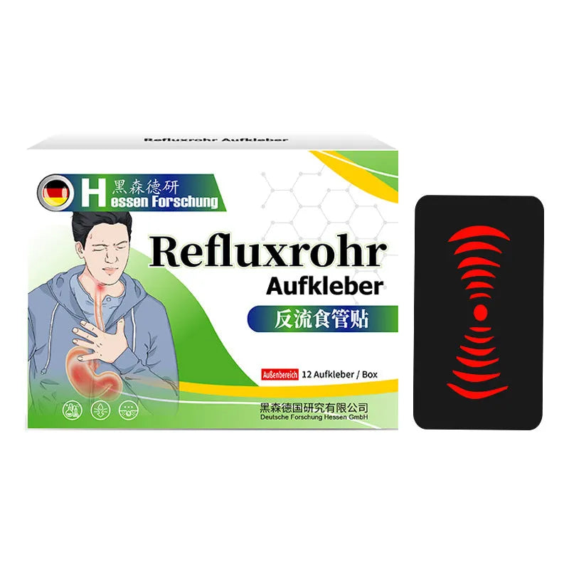 Box of 12 gastrointestinal patches for acid reflux and heartburn relief