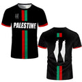 3D printed football pattern t-shirt in black or white with spandex stretch fabric