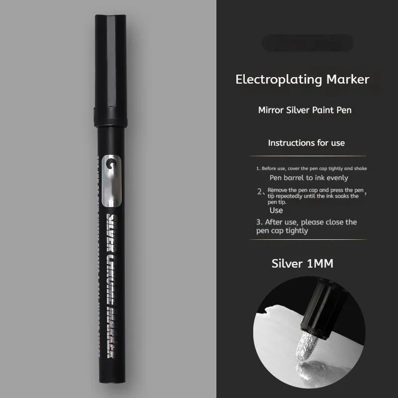 Waterproof marker pen for writing on glass and plastic surfaces in 1mm or 2mm line thickness