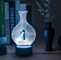 Creative 3D acrylic LED night light with ABS base showing multi-colour illumination