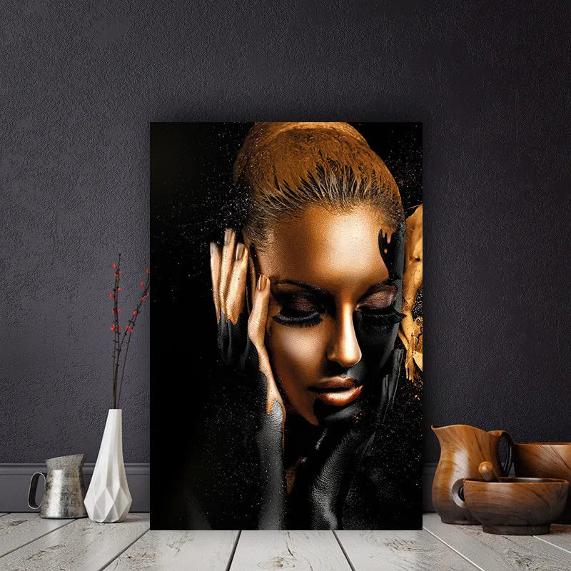 Black canvas wall art painting flat plane print multiple sizes home decoration