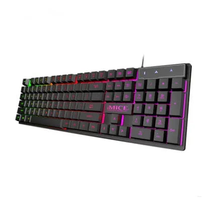 Black USB wired luminous keyboard with 1.3m cable and frosted keycaps