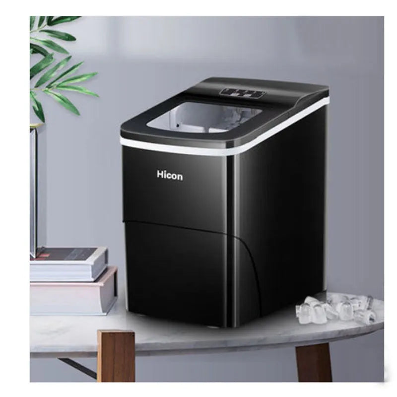 15KG smart WiFi round ice cube maker in black or red with manual water fill and 220V 50Hz power.