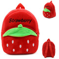 Children's strawberry backpack for toddlers, 23.5x21x10.5cm, in pink fabric with strawberry print