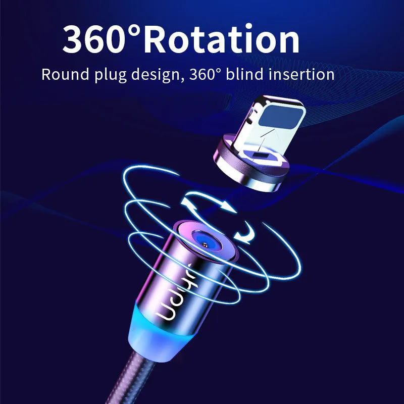 Magnetic USB cable with detachable Android, Apple and Type-C magnetic heads