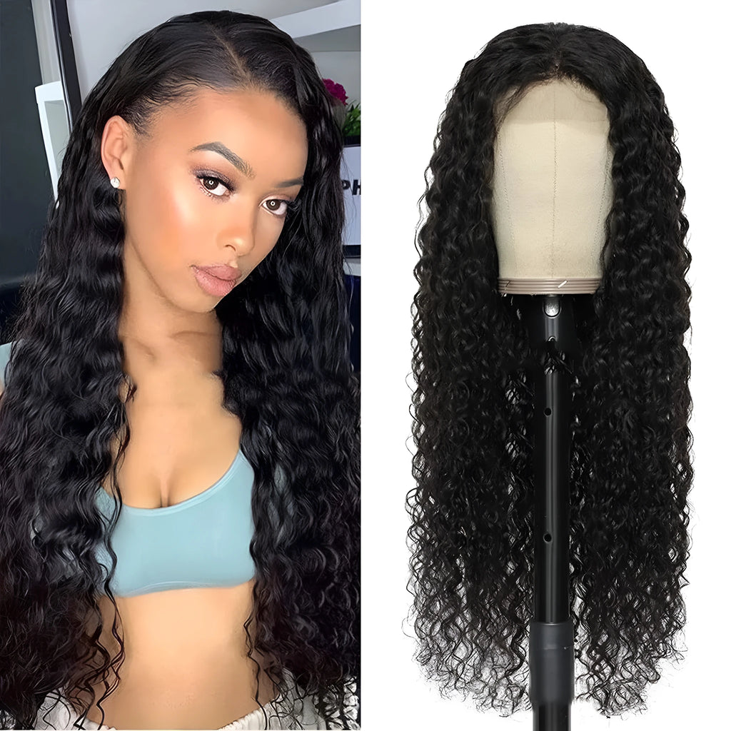 Long curly front lace wig for ladies, matte chemical fibre, 13x3.5cm lace range, 150% density, 10-28 inch lengths