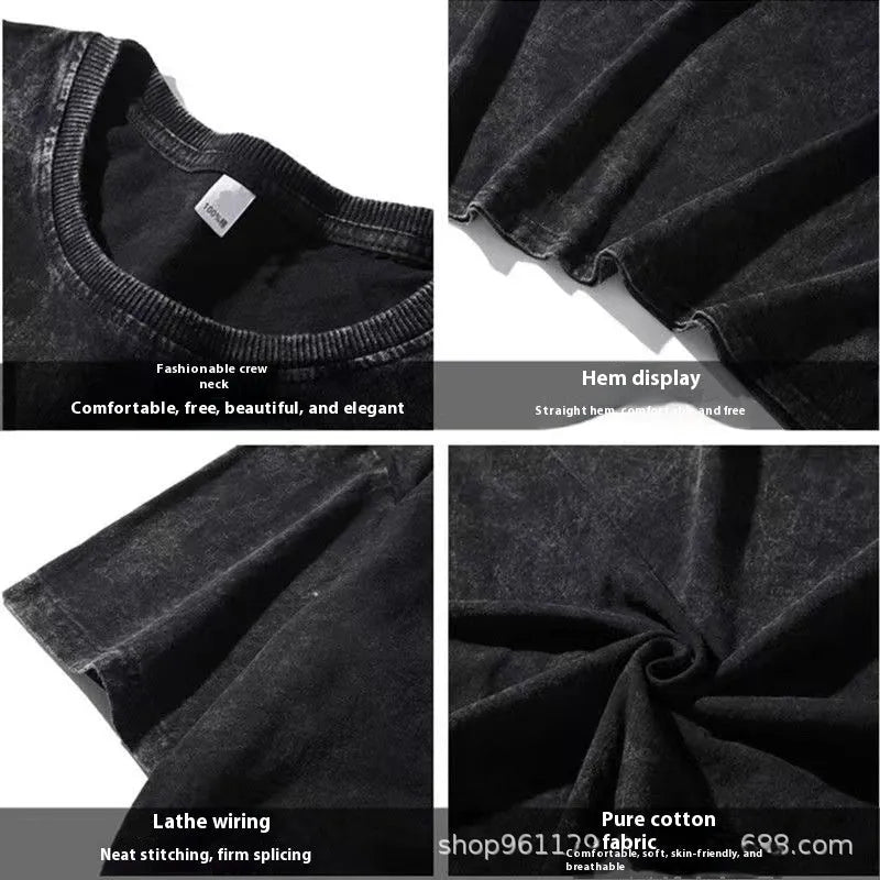 Men's cotton T-shirt with character pattern design in loose fit with short sleeves