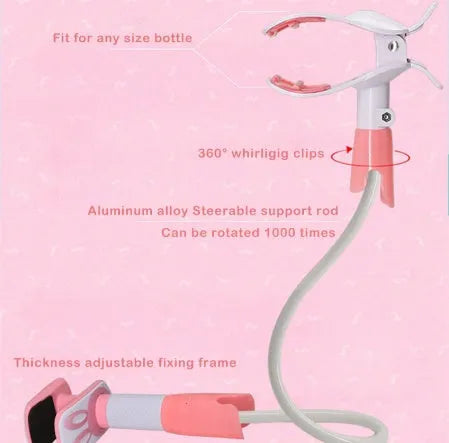Blue extendable feeding bracket extended to 1.05 metres for nursing mothers