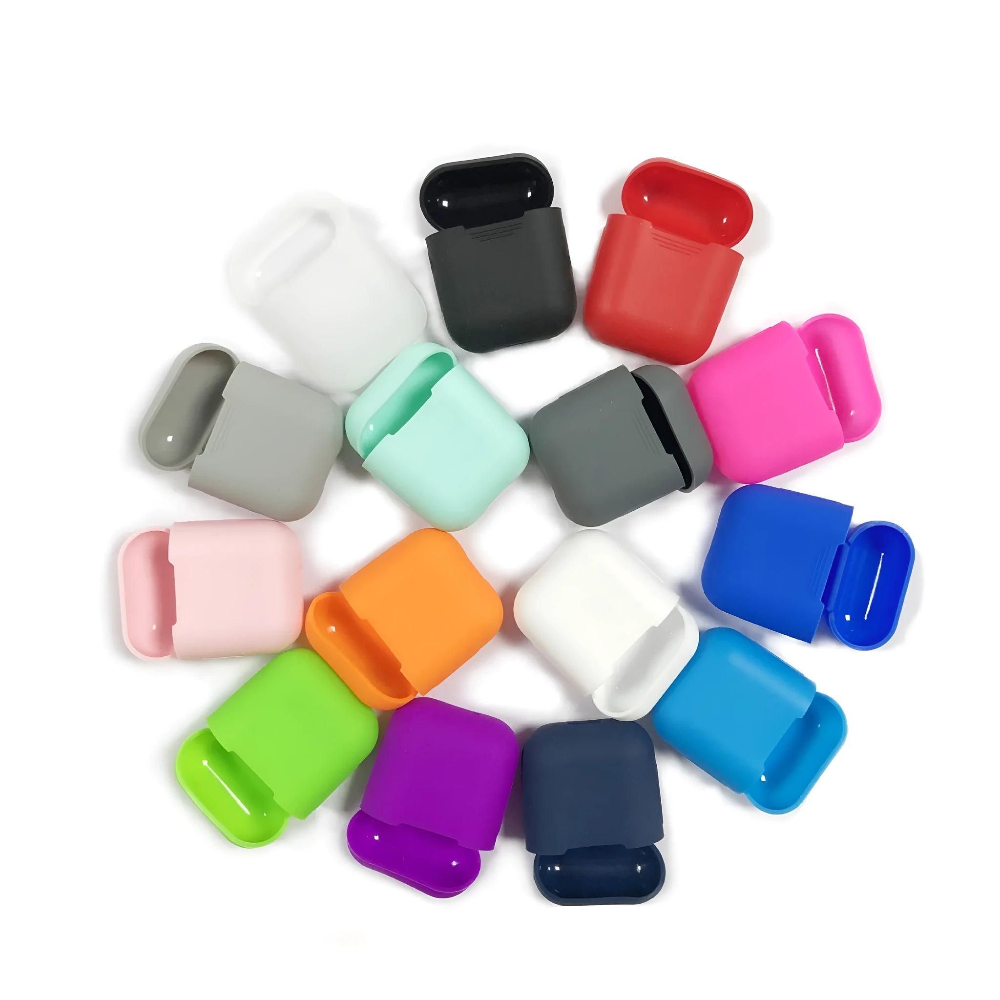 Silicone protective case for a Bluetooth headset in assorted colours.