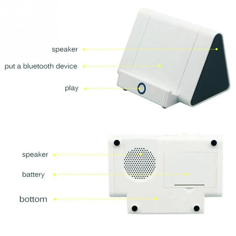 Mini wireless Bluetooth speakers in black or white colours for mobile phones and computers