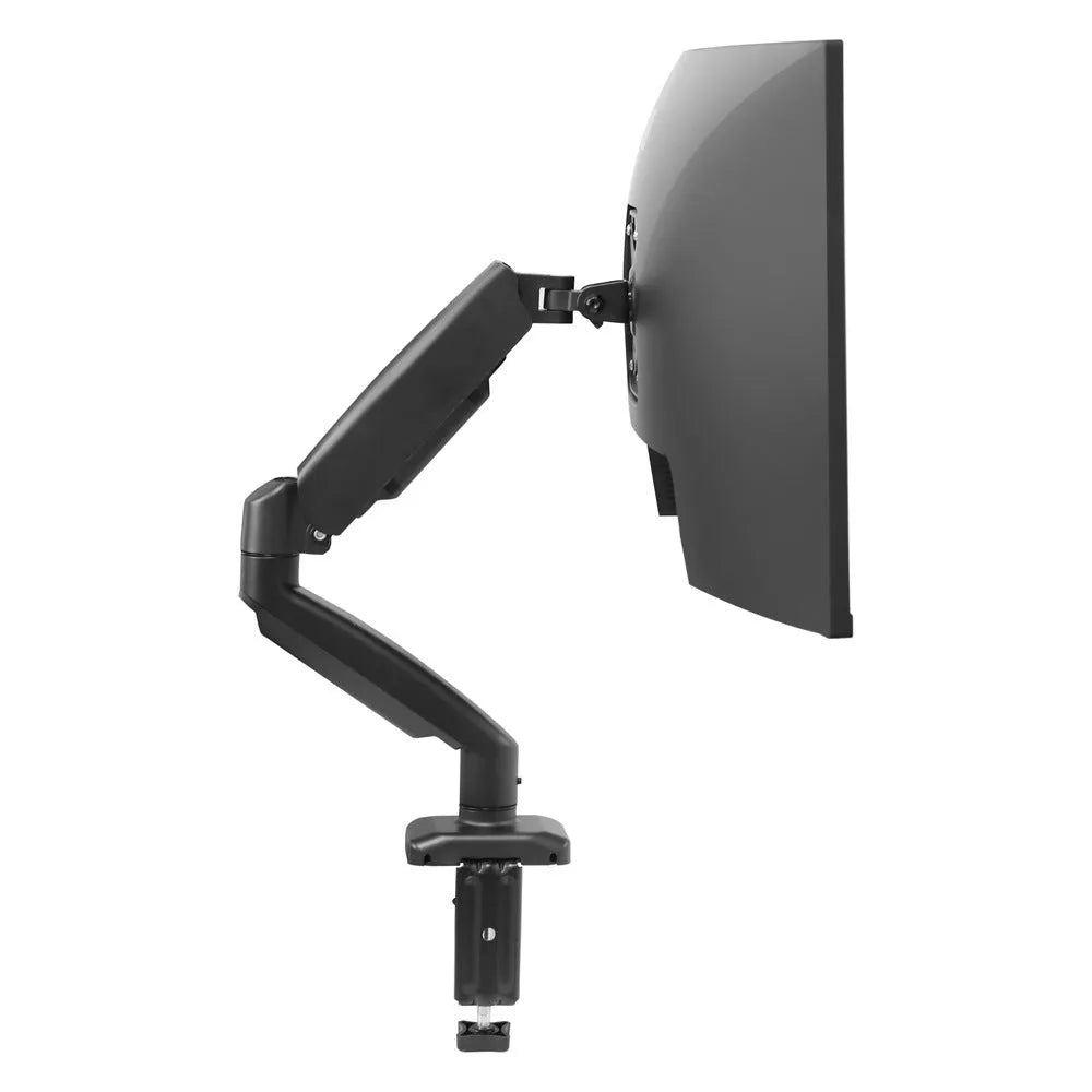 Black LCD screen rotating telescopic bracket elevated rack on desk with adjustable height and tilt