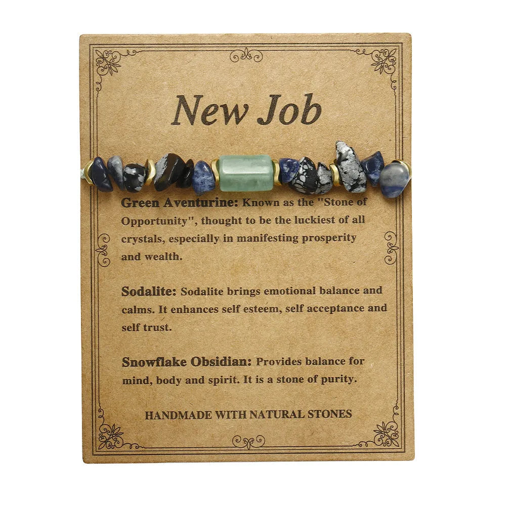 A geometric beaded stone bracelet for women, showing handmade craftsmanship.