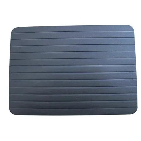 Black aluminium quick defrosting tray for thawing frozen meat without electricity