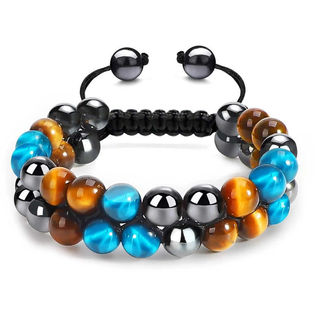 Manually crafted alloy unisex bracelet with auspicious elephant design and multiple gemstone variations