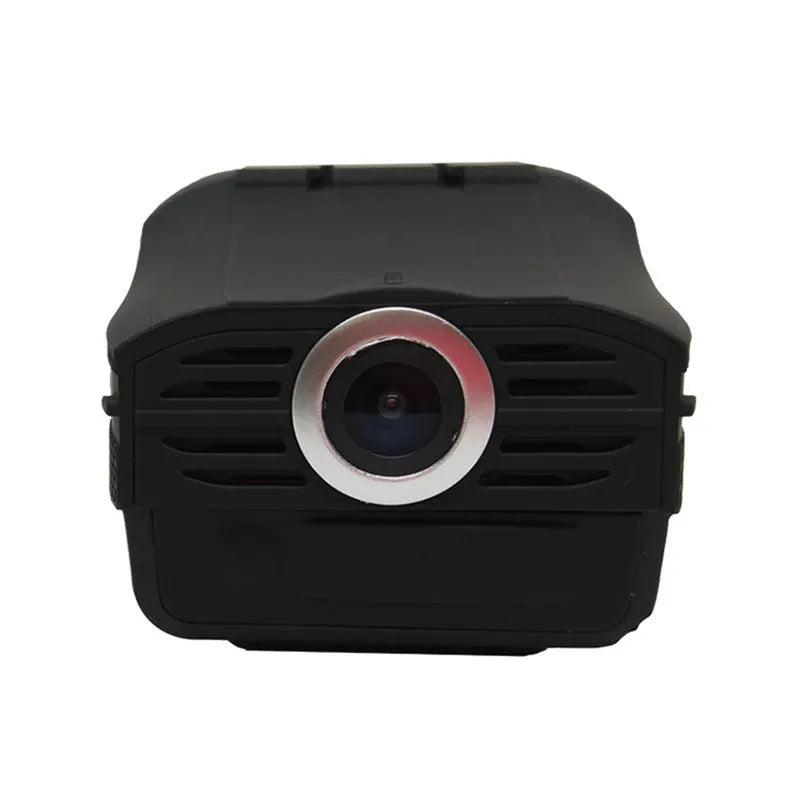 Electronic Dog two-in-one dashcam and radar detector in blue, 140° wide-angle lens, under rearview mirror mount