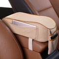 Car armrest box pad in sports knitted fabric, 16 x 30 cm, shown in Beige, Black, Black red, Coffee, and Wine red