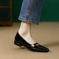 Wine red French low heel chunky heel pumps with square toe and microfiber upper