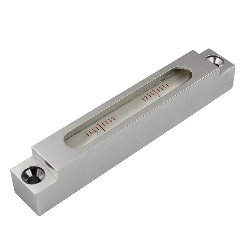 Compact metal and glass mini strip level measuring 132mm with dual accuracy scales for workshop use
