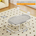 Large grey fabric pet kennel with bracket design for cats and small dogs.