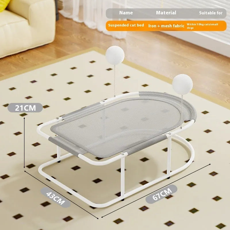Large grey fabric pet kennel with bracket design for cats and small dogs.
