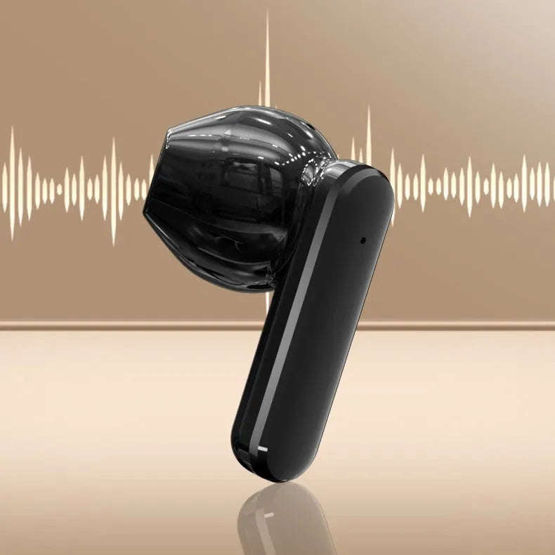 Bluetooth headset with full-colour LCD touch screen showing YX28 display in white colour option