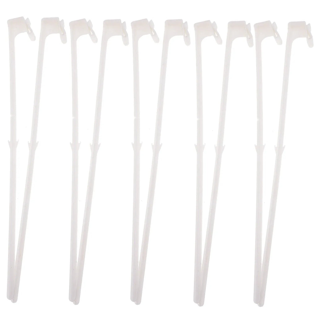 White plastic car window flag holder clip shown mounted on a vehicle window.