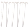 White plastic car window flag holder clip shown mounted on a vehicle window.
