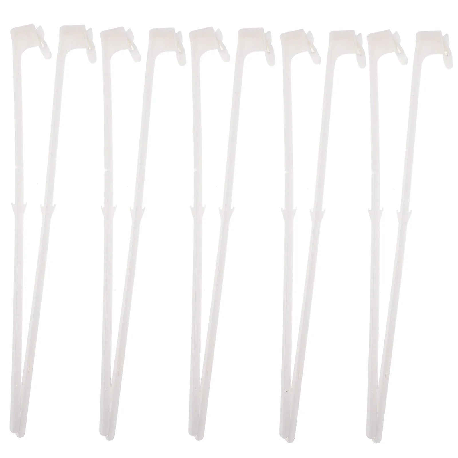 White plastic car window flag holder clip shown mounted on a vehicle window.