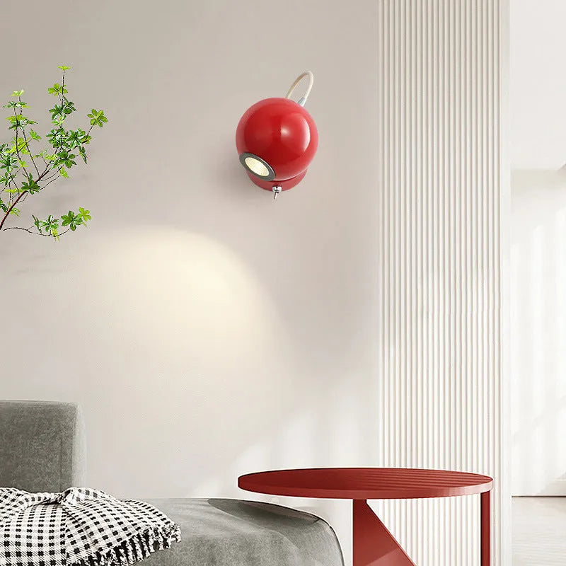 Cream Nordic style bedside wall lamp with magnetic suction base showing 5W warm light