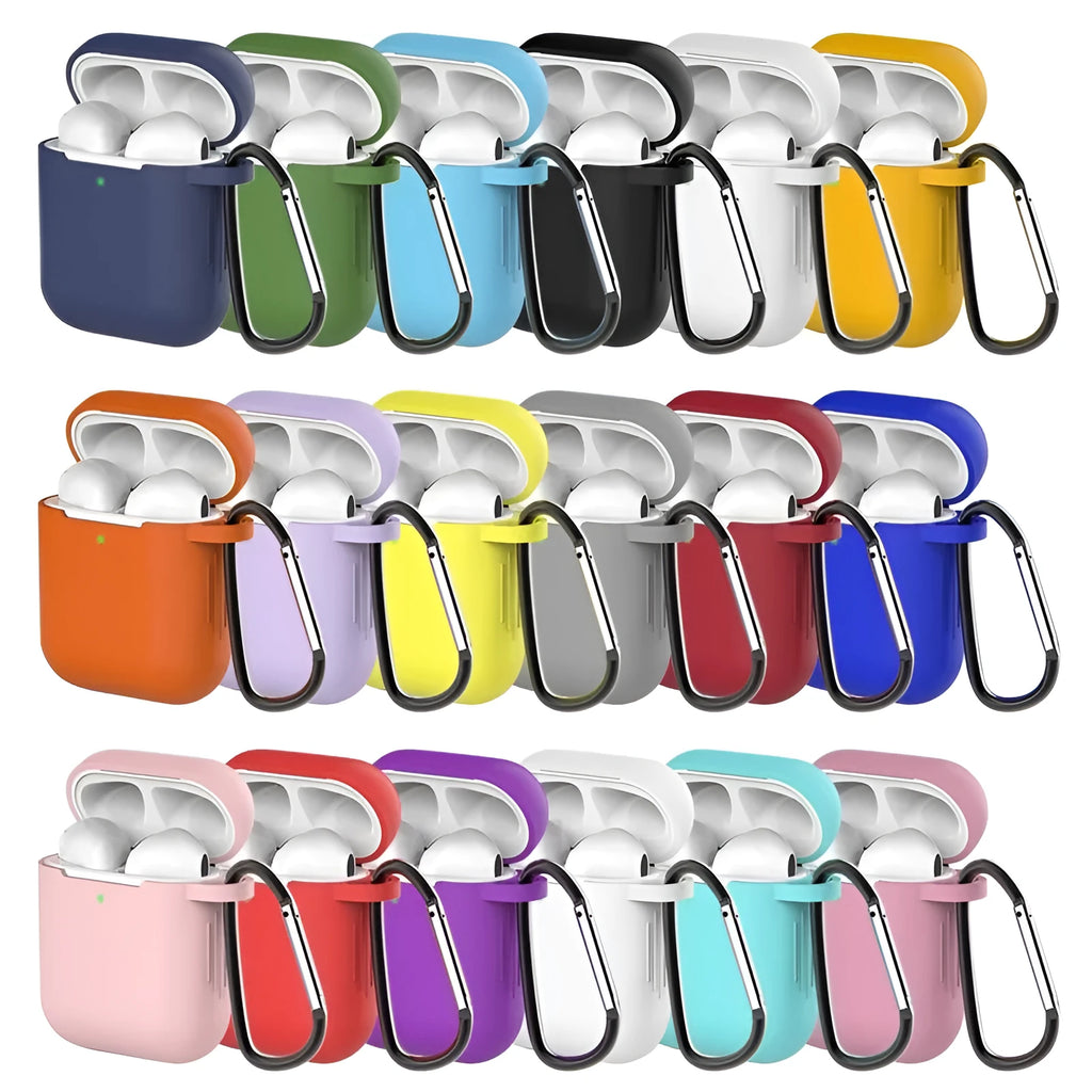 Liquid silicone clamshell cover for Apple AirPods 1st and 2nd generation charging case